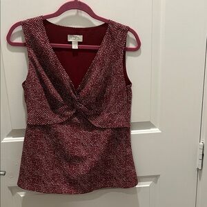 LOFT Women's Burgundy Sleeveless Blouse
